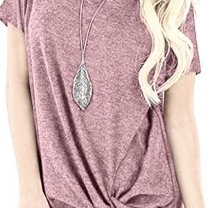 Twist Knot Tunic Top - dusty mauve